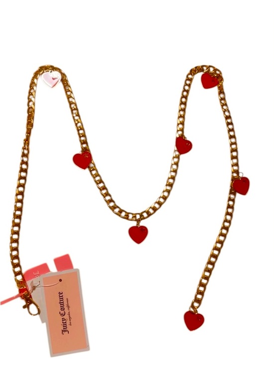 Juicy Couture Accessories - Juicy Couture Gold Chain Belt with Pink Heart Charms, Adjustable.. M/L NWT